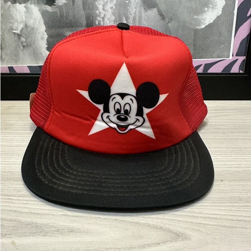 Vintage 1980s Mesh Mickey Mouse Snapback Trucker Hat Nostalgia Disney Sz Adult